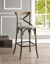 Zaire Antique Copper & Antique Oak Bar Chair Model 96805 By ACME Furniture